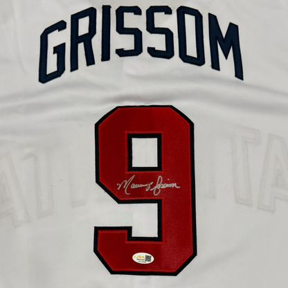 Marquis Grissom Autographed Atlanta Braves (White #9) Custom Jersey - JSA