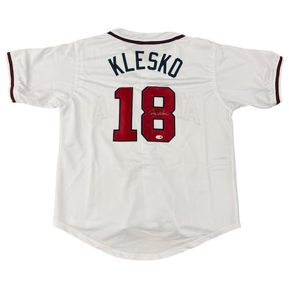 Ryan Klesko Autographed Atlanta Braves (White #18) Custom Jersey - JSA