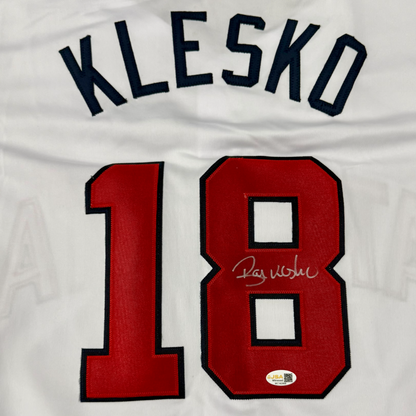 Ryan Klesko Autographed Atlanta Braves (White #18) Custom Jersey - JSA