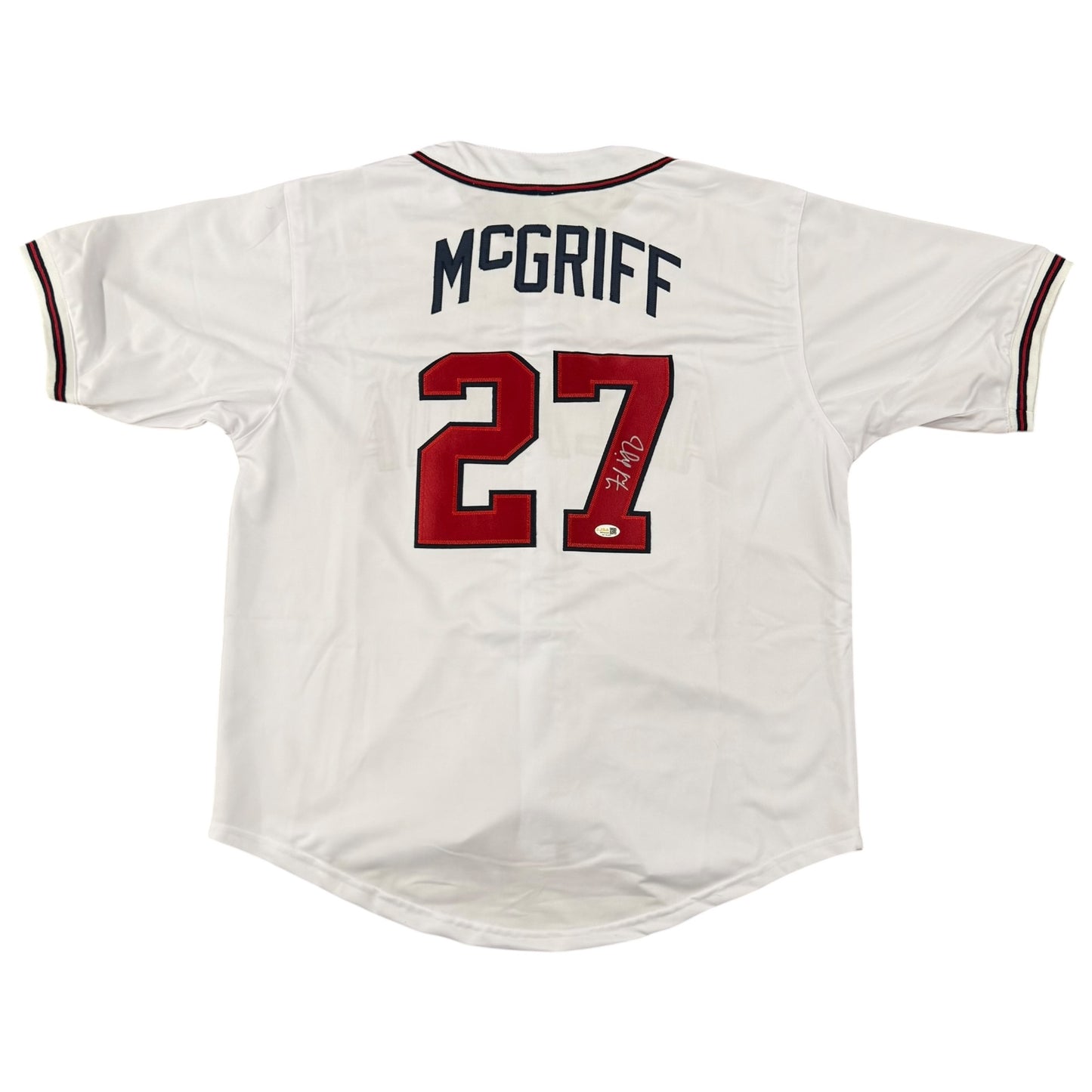 Fred McGriff Autographed Atlanta Braves (White #27) Custom Jersey - JSA