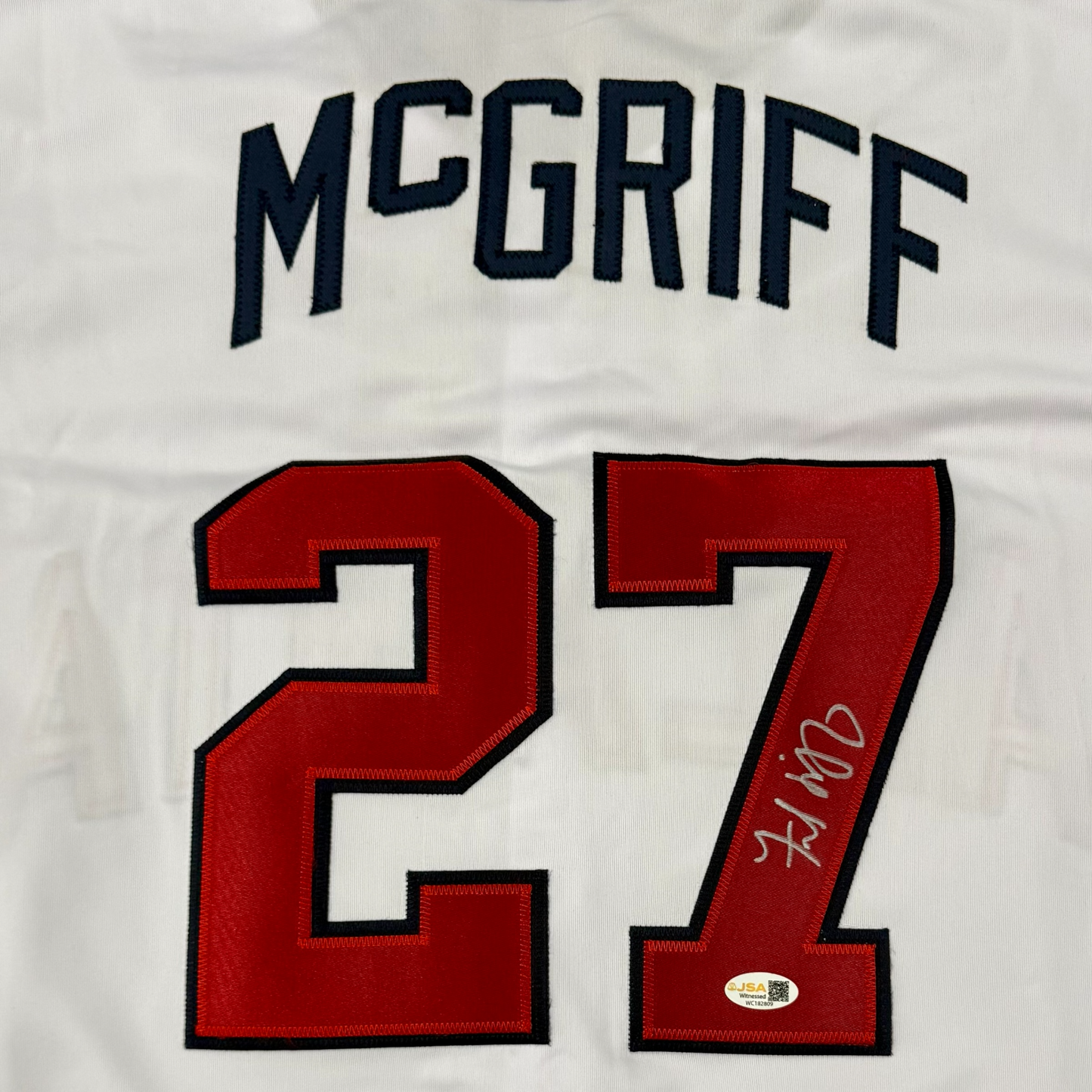 Fred McGriff Autographed Atlanta Braves (White #27) Custom Jersey - JSA