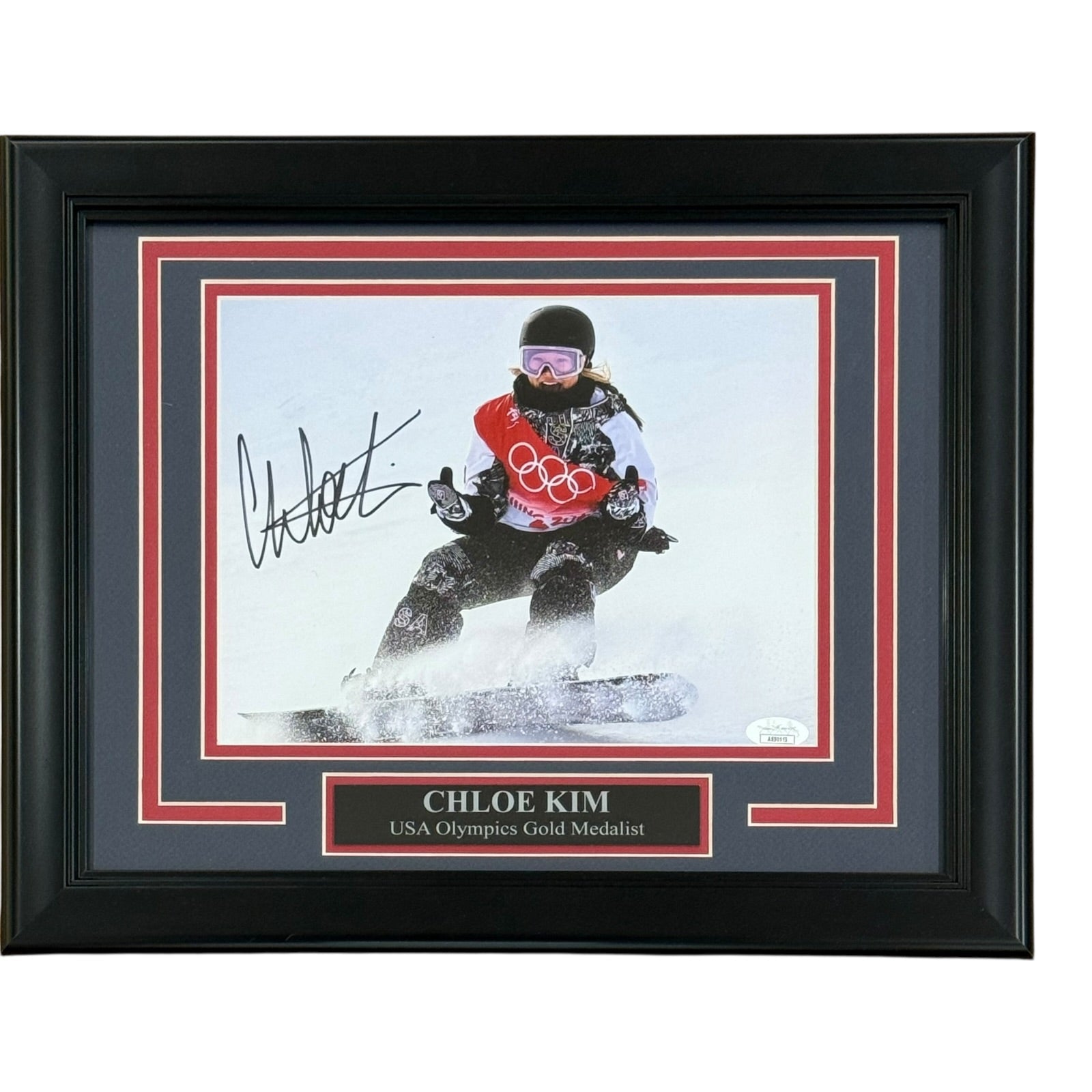 Chloe Kim Autographed USA Olympics Snowboarding Deluxe Framed 8x10 Photo - JSA