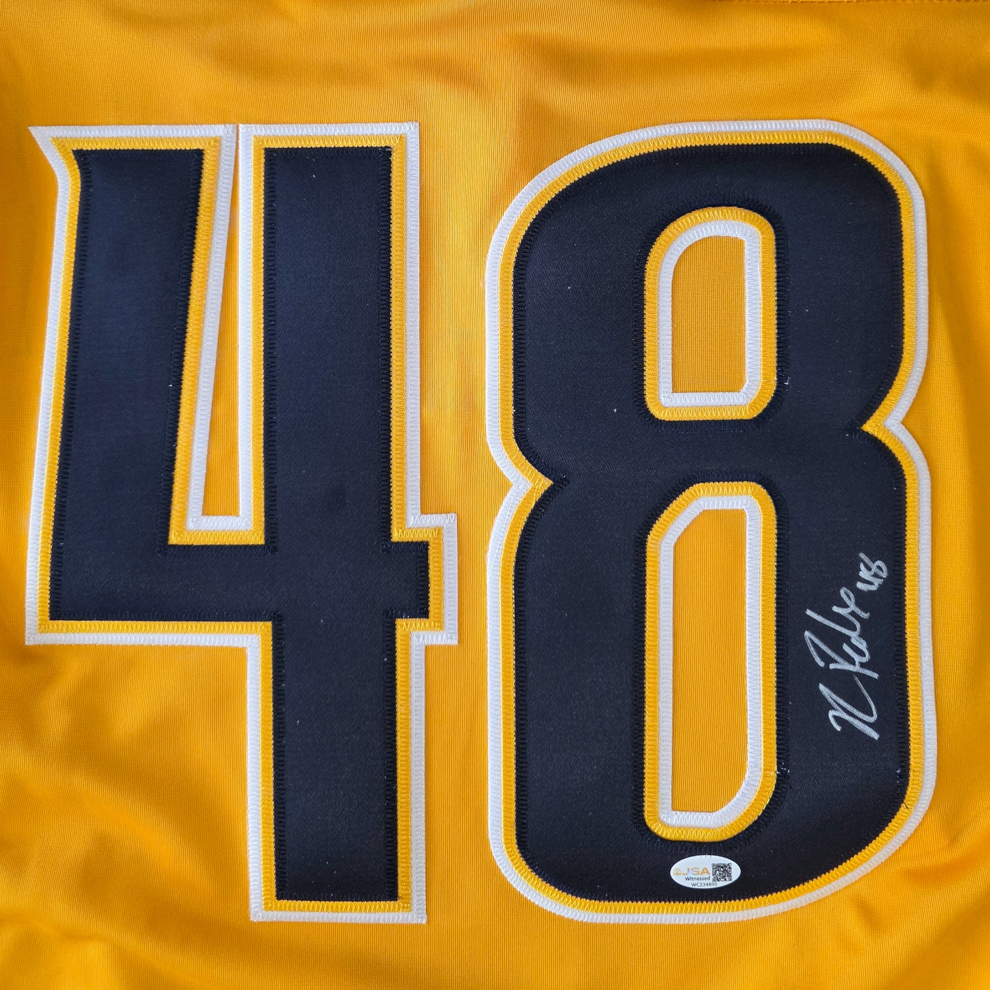Nick Perbix Autographed Nashville (Gold #48) Custom Hockey Jersey - JSA