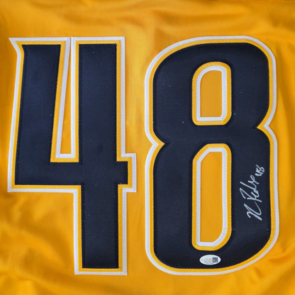 Nick Perbix Autographed Nashville (Gold #48) Custom Hockey Jersey - JSA