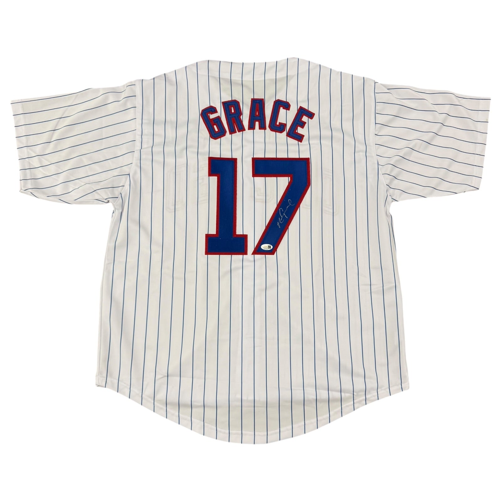 Mark Grace Autographed Chicago (Pinstripe #17) Custom Jersey - JSA