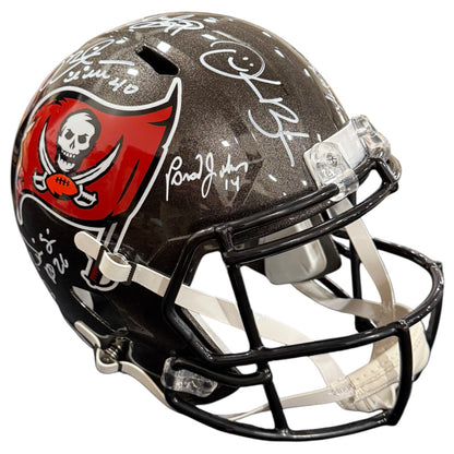 Tampa Bay Buccaneers Super Bowl XXXVII Champs Team Autographed Deluxe Full-Size Replica Helmet - 12 Autographs