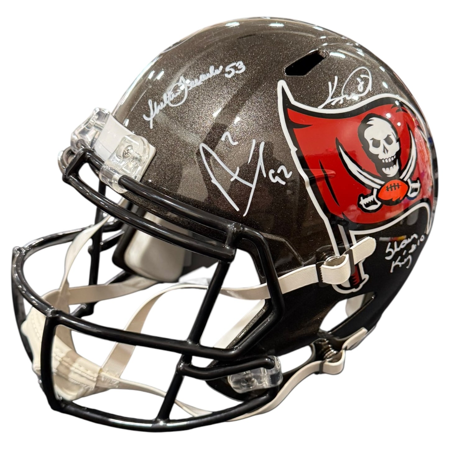 Tampa Bay Buccaneers Super Bowl XXXVII Champs Team Autographed Deluxe Full-Size Replica Helmet - 12 Autographs
