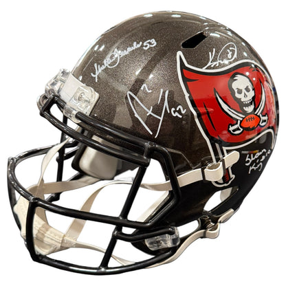 Tampa Bay Buccaneers Super Bowl XXXVII Champs Team Autographed Deluxe Full-Size Replica Helmet - 12 Autographs