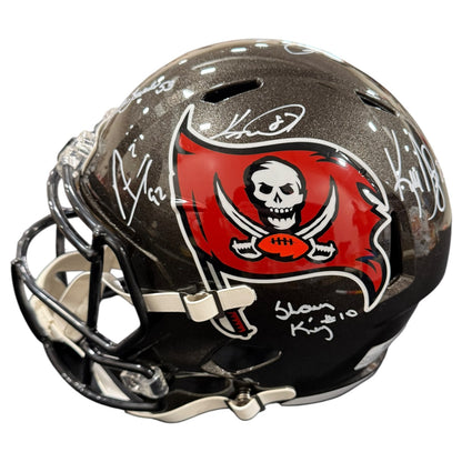Tampa Bay Buccaneers Super Bowl XXXVII Champs Team Autographed Deluxe Full-Size Replica Helmet - 12 Autographs