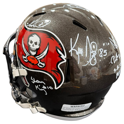 Tampa Bay Buccaneers Super Bowl XXXVII Champs Team Autographed Deluxe Full-Size Replica Helmet - 12 Autographs