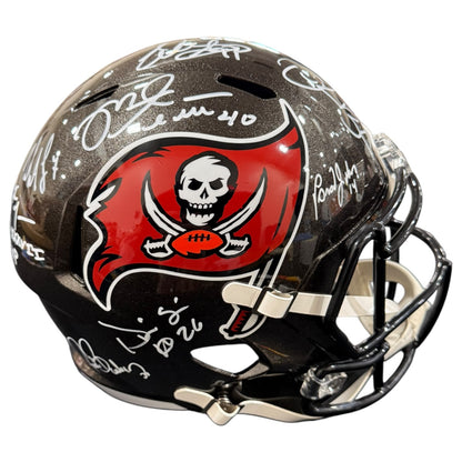 Tampa Bay Buccaneers Super Bowl XXXVII Champs Team Autographed Deluxe Full-Size Replica Helmet - 12 Autographs