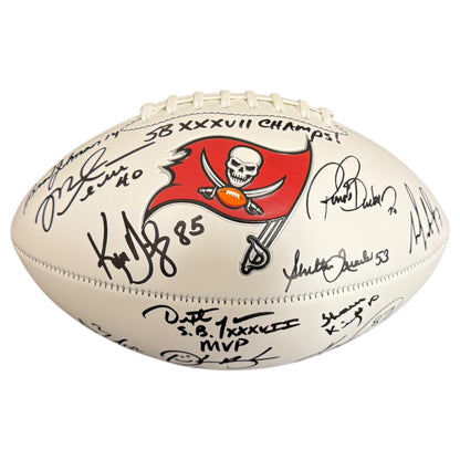 Tampa Bay Buccaneers Super Bowl XXXVII Champs Team Autographed Logo Football - 12 Autographs