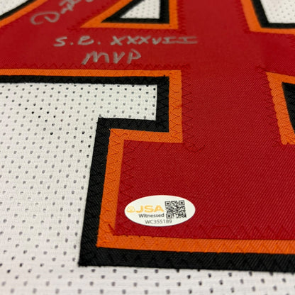 Dexter Jackson Autographed Tampa Bay (White #34) Custom Jersey w/ SB XXXVII MVP - JSA
