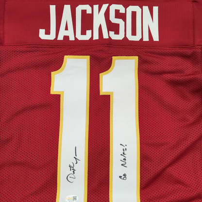 Dexter Jackson Autographed Florida State (Garnet #11) Custom Jersey w/ Go Noles!- JSA
