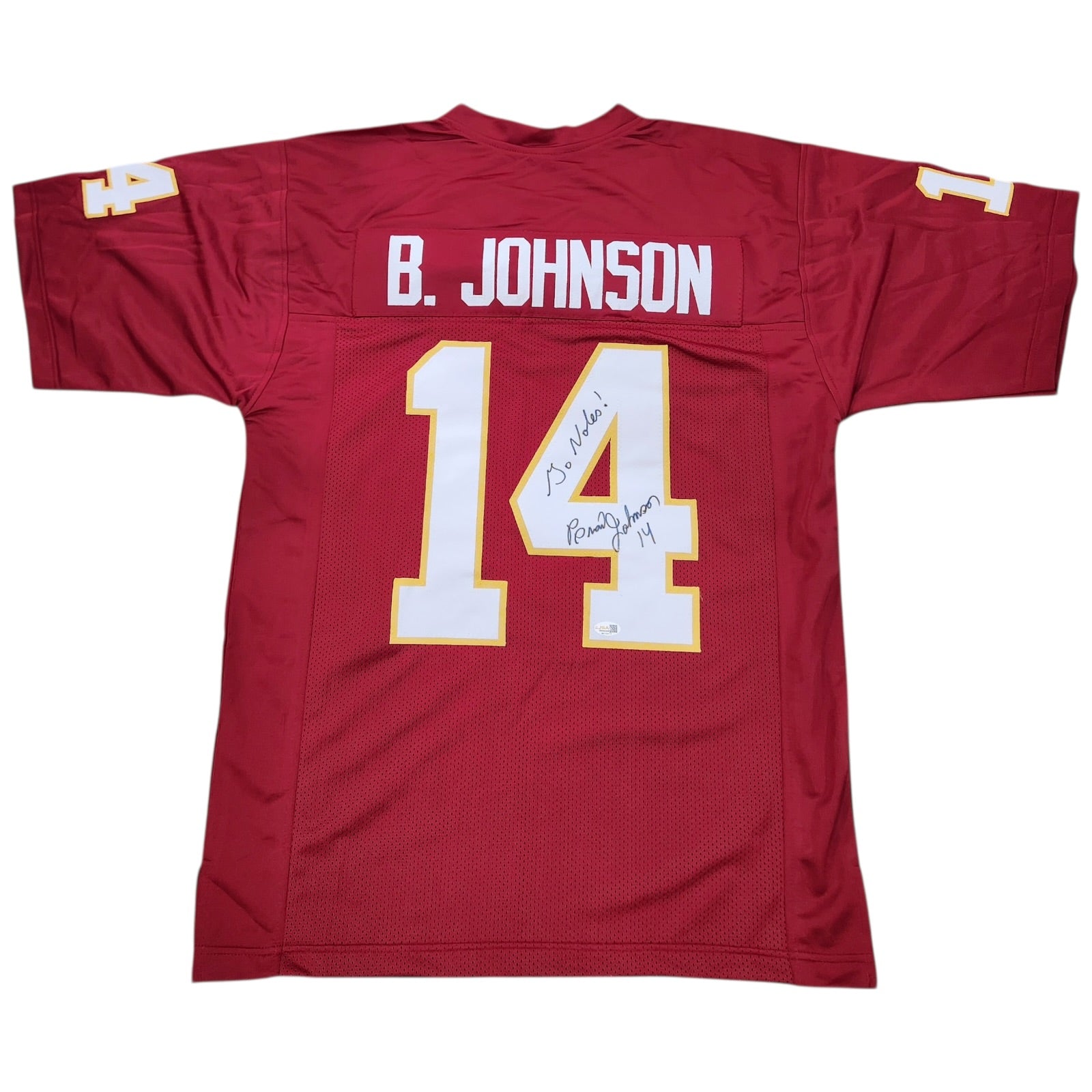 Brad Johnson Autographed Florida State (Garnet #14) Custom Jersey w/ Go Noles!- JSA