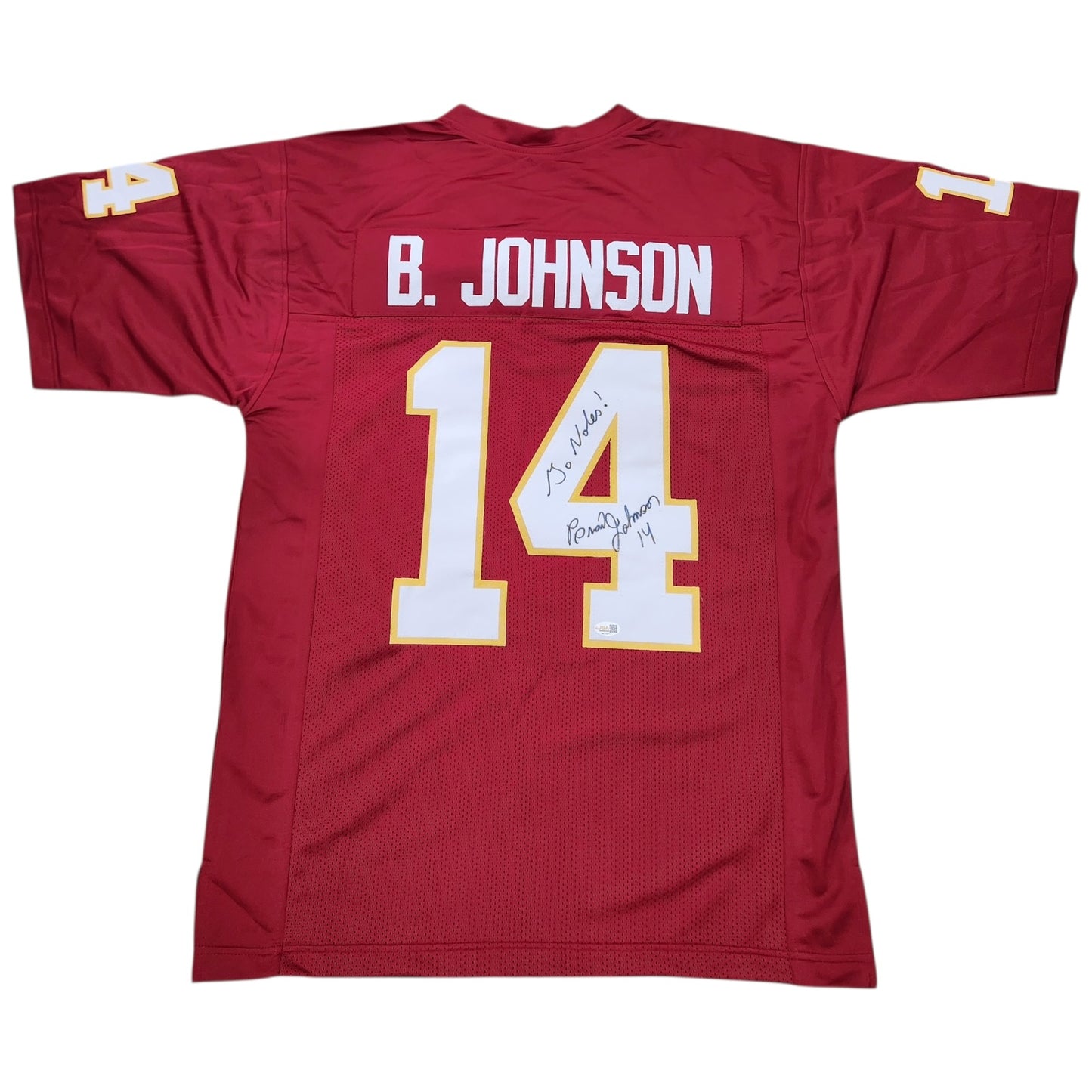 Brad Johnson Autographed Florida State (Garnet #14) Custom Jersey w/ Go Noles!- JSA