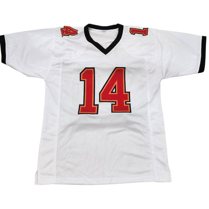 Brad Johnson Autographed Tampa Bay (White #14) Custom Jersey w/ SB XXXVII Champs - JSA