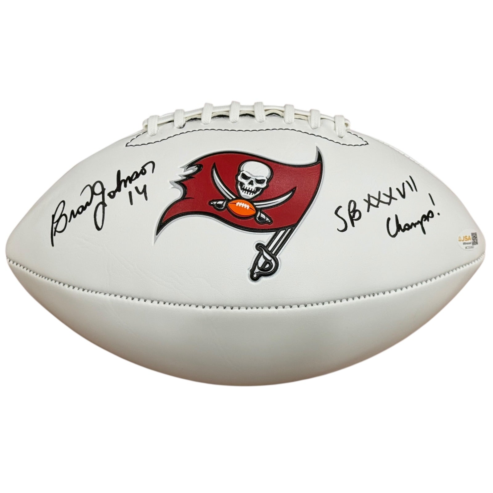 Brad Johnson Autographed Tampa Bay Buccaneers Logo Football w/ 