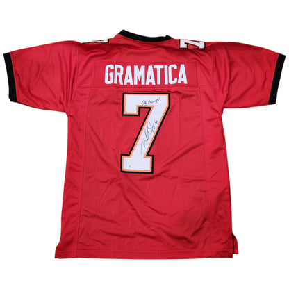 Martin Gramatica Autographed Tampa Bay (Red #7) Custom Jersey w/ SB Champs - JSA