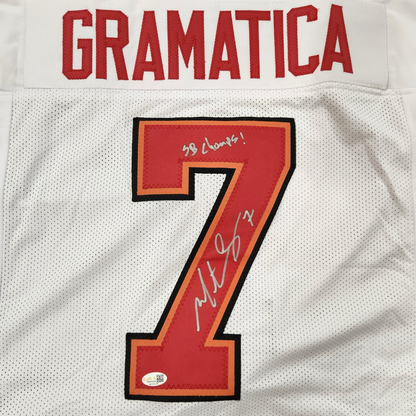 Martin Gramatica Autographed Tampa Bay (White #7) Custom Jersey w/ SB Champs - JSA