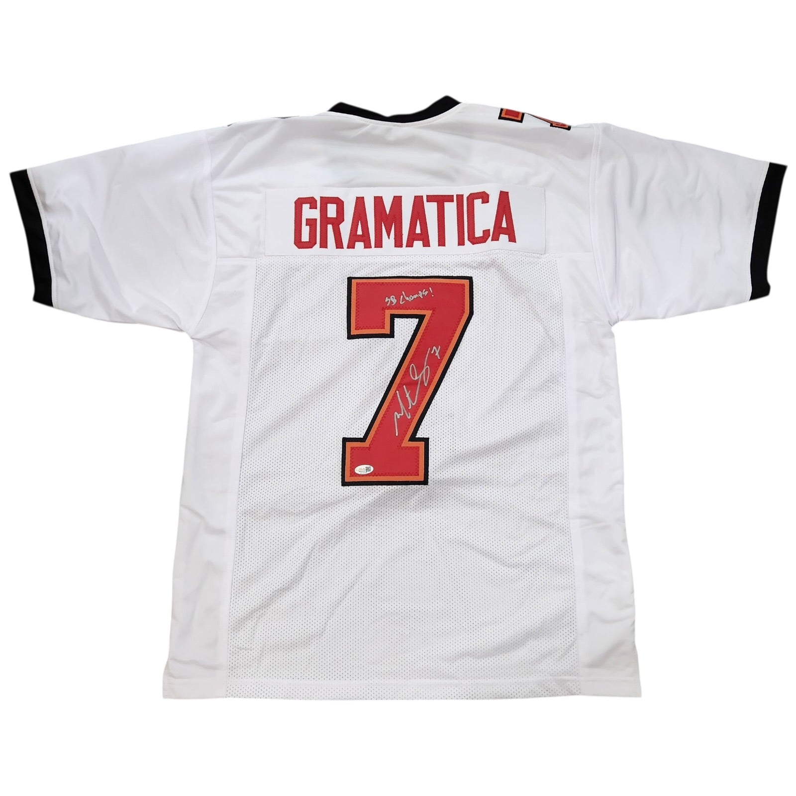 Martin Gramatica Autographed Tampa Bay (White #7) Custom Jersey w/ SB Champs - JSA