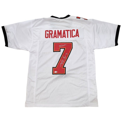 Martin Gramatica Autographed Tampa Bay (White #7) Custom Jersey w/ SB Champs - JSA