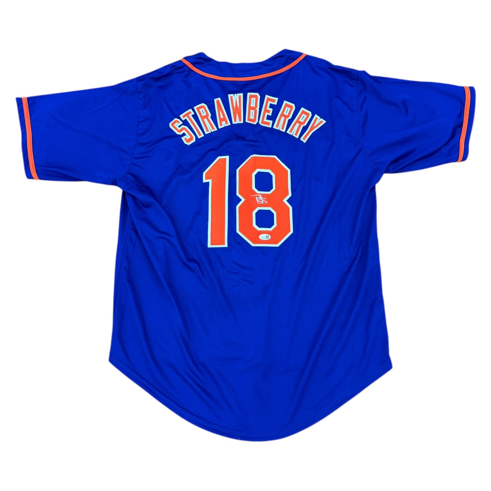 Darryl Strawberry Autographed New York Mets (Blue #18) Custom Jersey - JSA