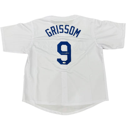 Marquis Grissom Autographed Los Angeles (White #9) Custom Jersey - JSA