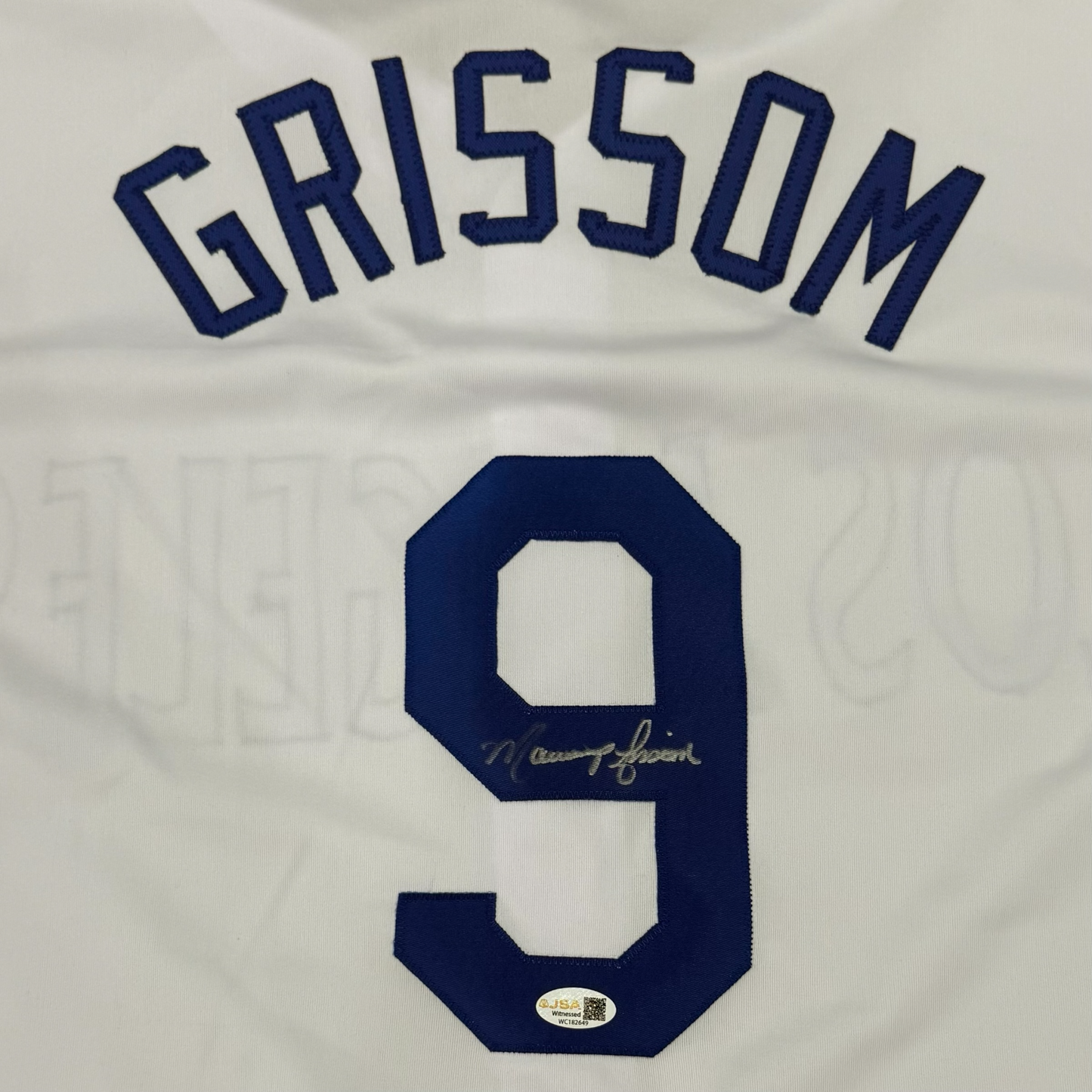Marquis Grissom Autographed Los Angeles (White #9) Custom Jersey - JSA