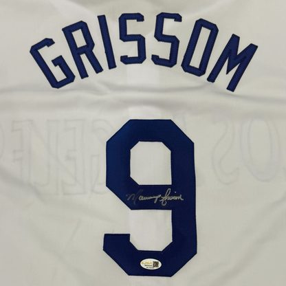 Marquis Grissom Autographed Los Angeles (White #9) Custom Jersey - JSA