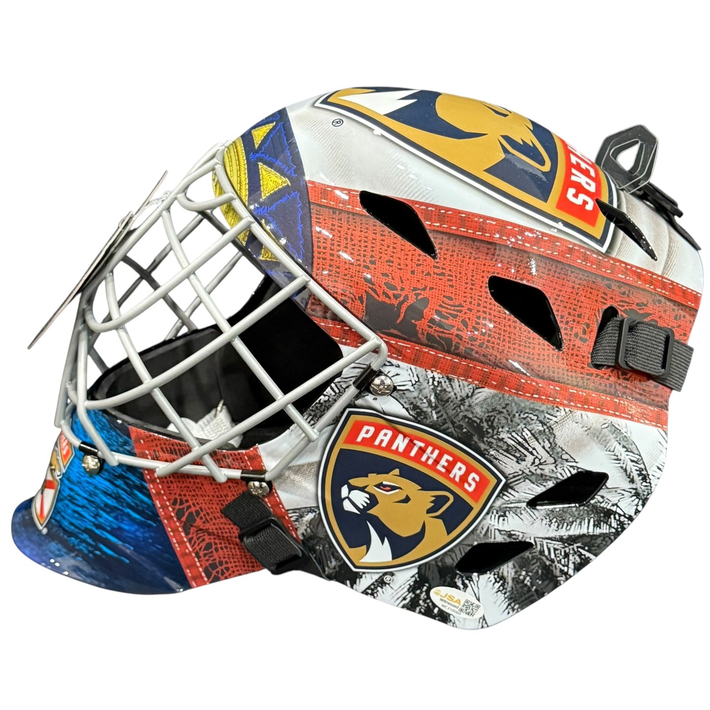 Sergei Bobrovsky Autographed Florida Panthers Full-Size Goalie Mask - Yellow Paint Pen - JSA