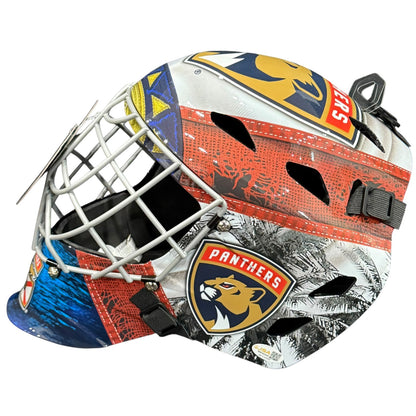 Sergei Bobrovsky Autographed Florida Panthers Full-Size Goalie Mask - Yellow Paint Pen - JSA