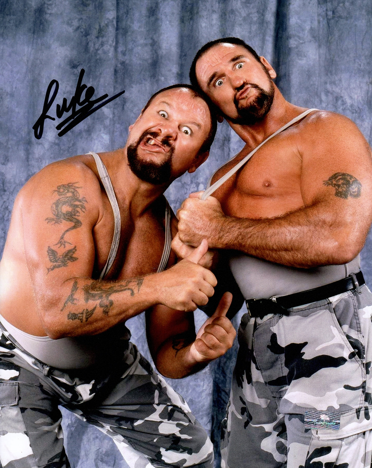 Bushwacker Luke Autographed WWE Wrestling 8x10 Photo