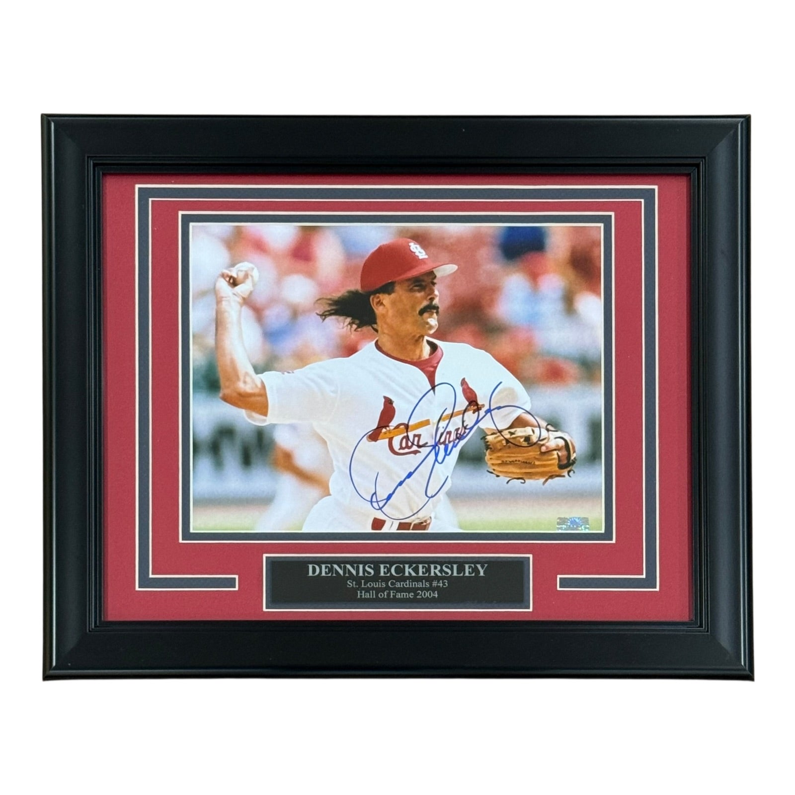 Dennis Eckersley Autographed St Louis Cardinals Deluxe Framed 8x10 Photo - JSA