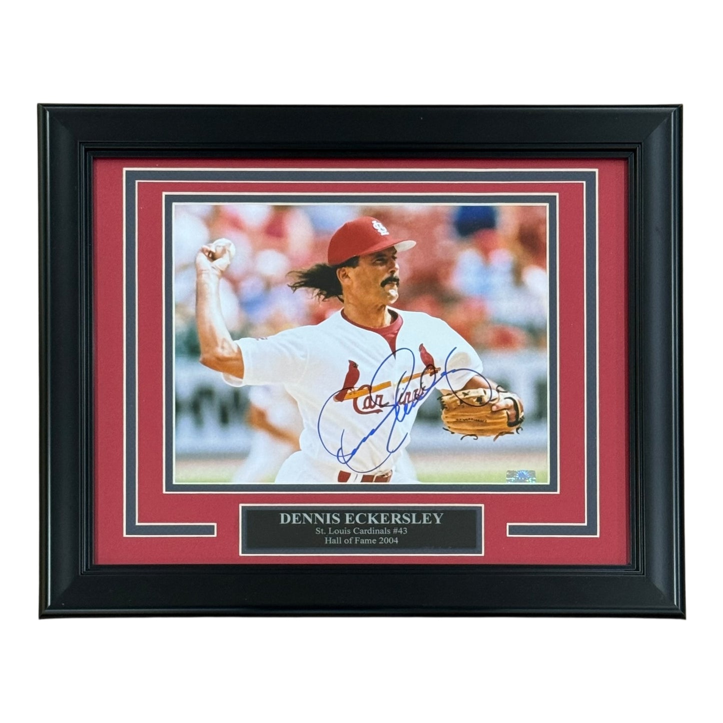 Dennis Eckersley Autographed St Louis Cardinals Deluxe Framed 8x10 Photo - JSA