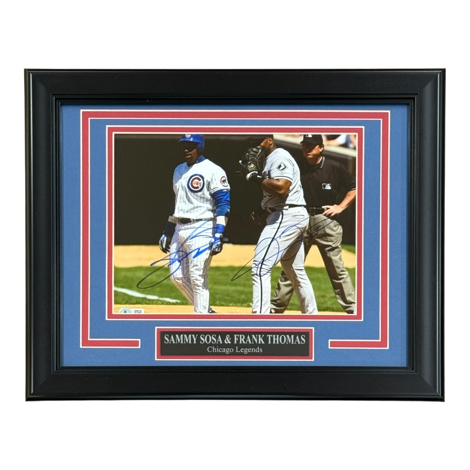 Sammy Sosa And Frank Thomas Autographed Chicago Rivals Deluxe Framed 8x10 Photo - Beckett