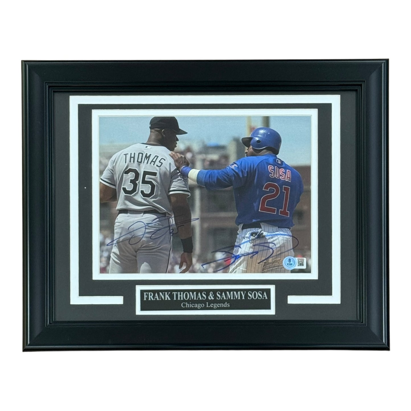 Frank Thomas And Sammy Sosa Autographed Chicago Rivals Deluxe Framed 8x10 Photo - Beckett