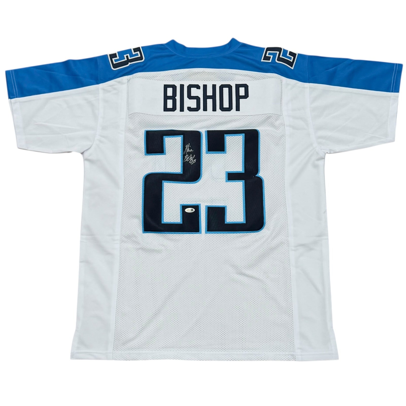 Blaine Bishop Autographed Tennessee (White #23) Custom Stitched Jersey - JSA