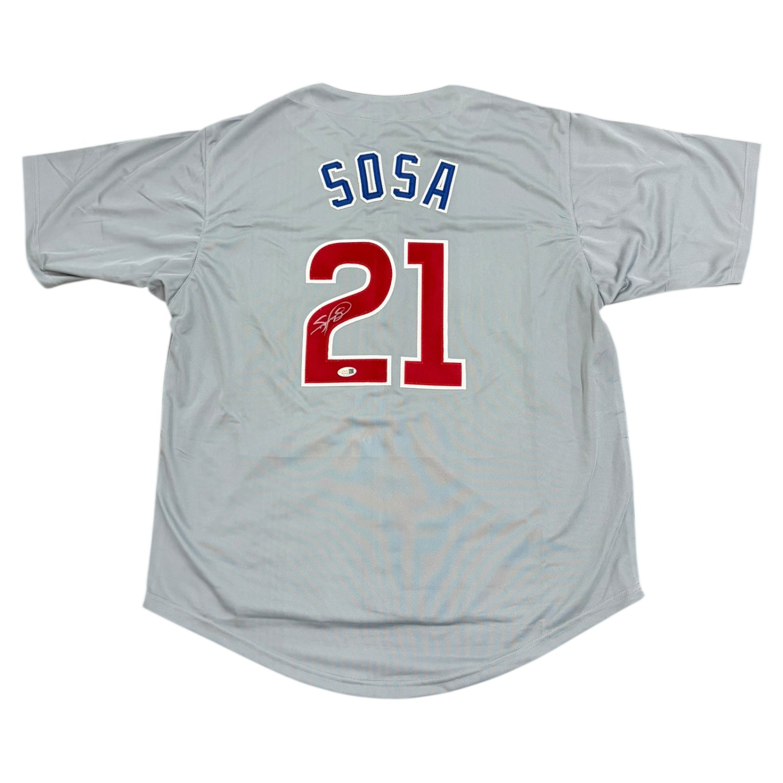 Sammy Sosa Autographed Chicago (Grey #21) Custom Jersey - JSA