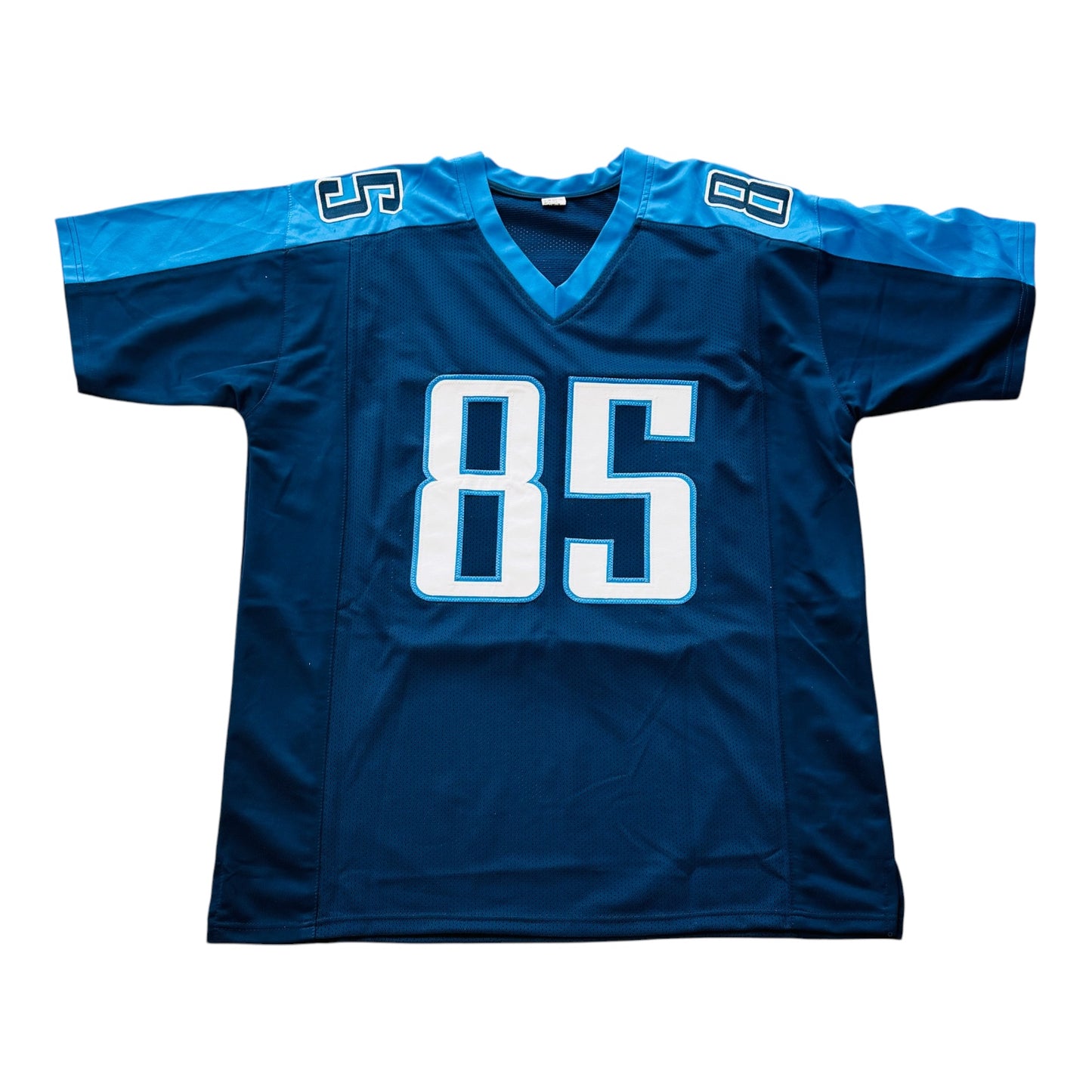 Derrick Mason Autographed Tennessee (Blue #85) Custom Stitched Jersey - Beckett