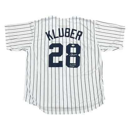 Corey Kluber Autographed New York (Pinstripe #28) Custom Jersey w/ No Hitter 5/19/21 - JSA
