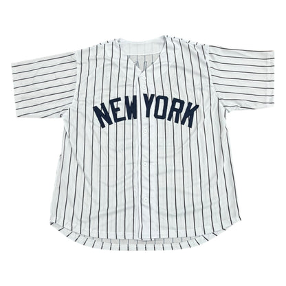 Corey Kluber Autographed New York (Pinstripe #28) Custom Jersey w/ No Hitter 5/19/21 - JSA