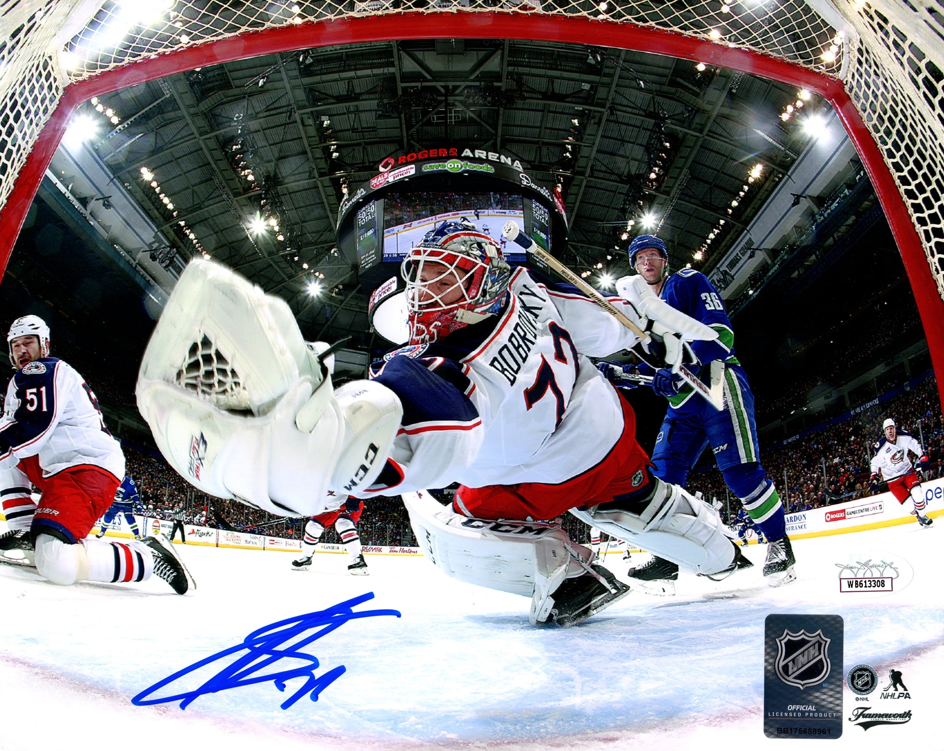 Sergei Bobrovsky Autographed Columbus Blue Jackets 8x10 Photo - JSA