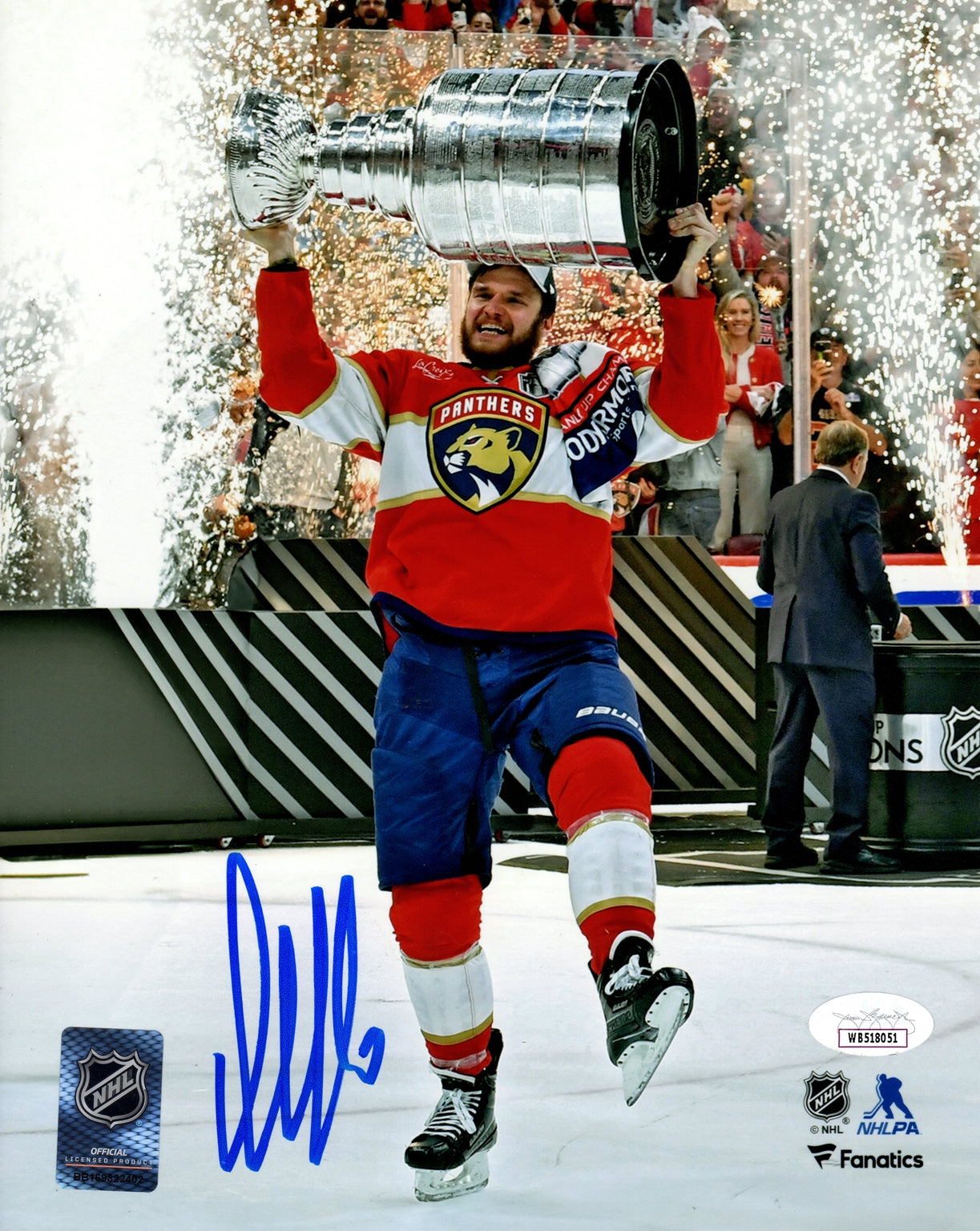 Aleksander Barkov Autographed Florida Panthers (2024 Stanley Cup Trophy) 8x10 Photo - JSA