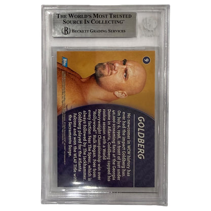 Bill Goldberg Autographed 1998 Topps WCW NWO Wrestling Rookie Card #9 - Beckett Encapsulated