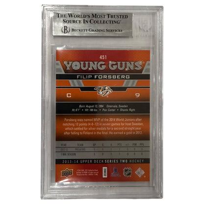 Filip Forsberg Autographed 2013-14 Upper Deck Young Guns #451 Rookie Card - Beckett