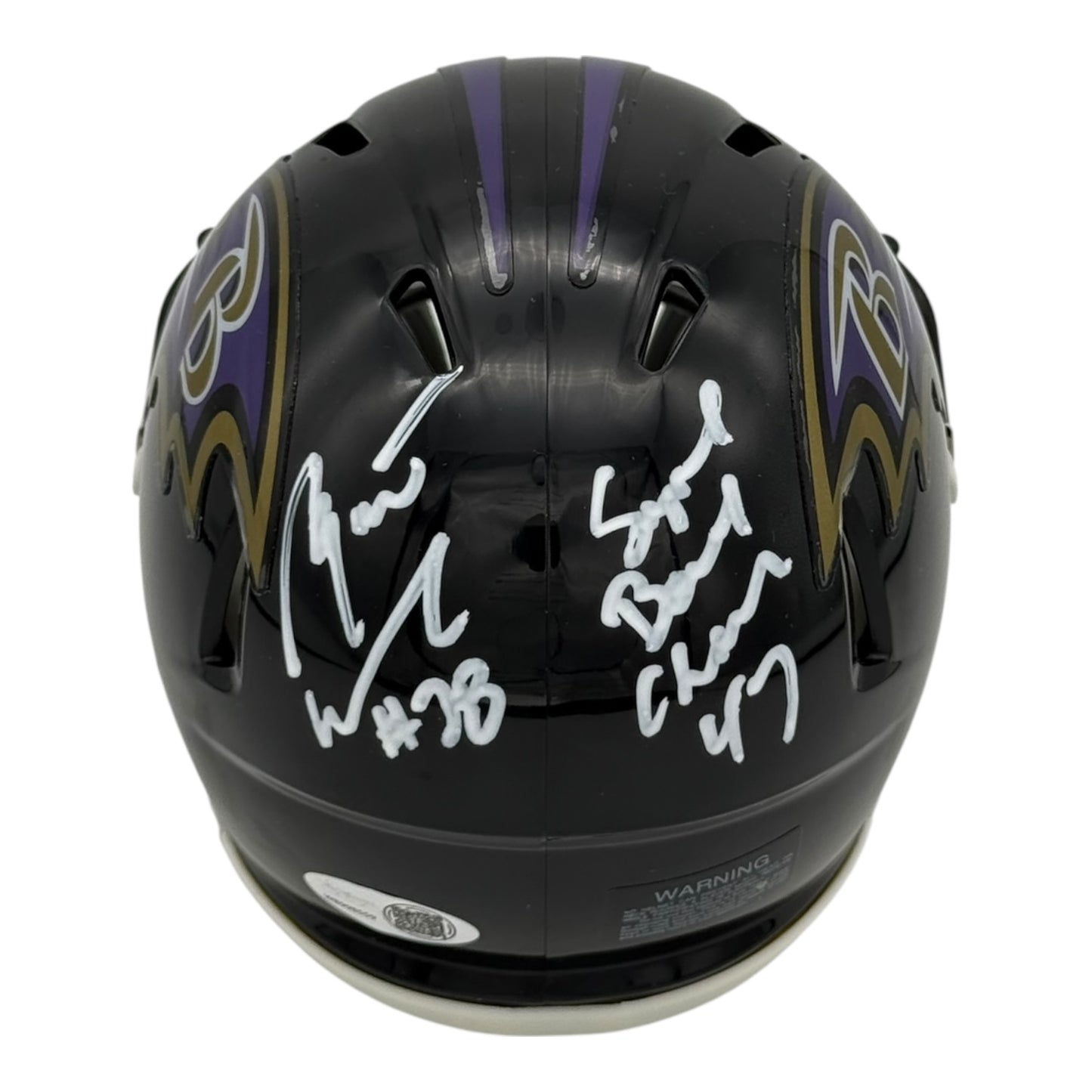 Bryant McKinnie Autographed Baltimore Ravens (Speed) Mini Helmet w/ "Super Bowl Champ 47" - JSA