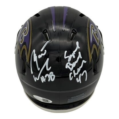 Bryant McKinnie Autographed Baltimore Ravens (Speed) Mini Helmet w/ "Super Bowl Champ 47" - JSA