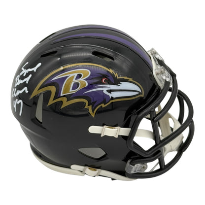 Bryant McKinnie Autographed Baltimore Ravens (Speed) Mini Helmet w/ "Super Bowl Champ 47" - JSA