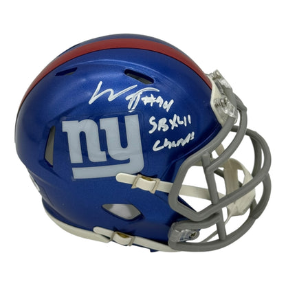 William Joseph Autographed New York Giants (Speed) Mini Helmet w/ "SB XLII Champs" - JSA